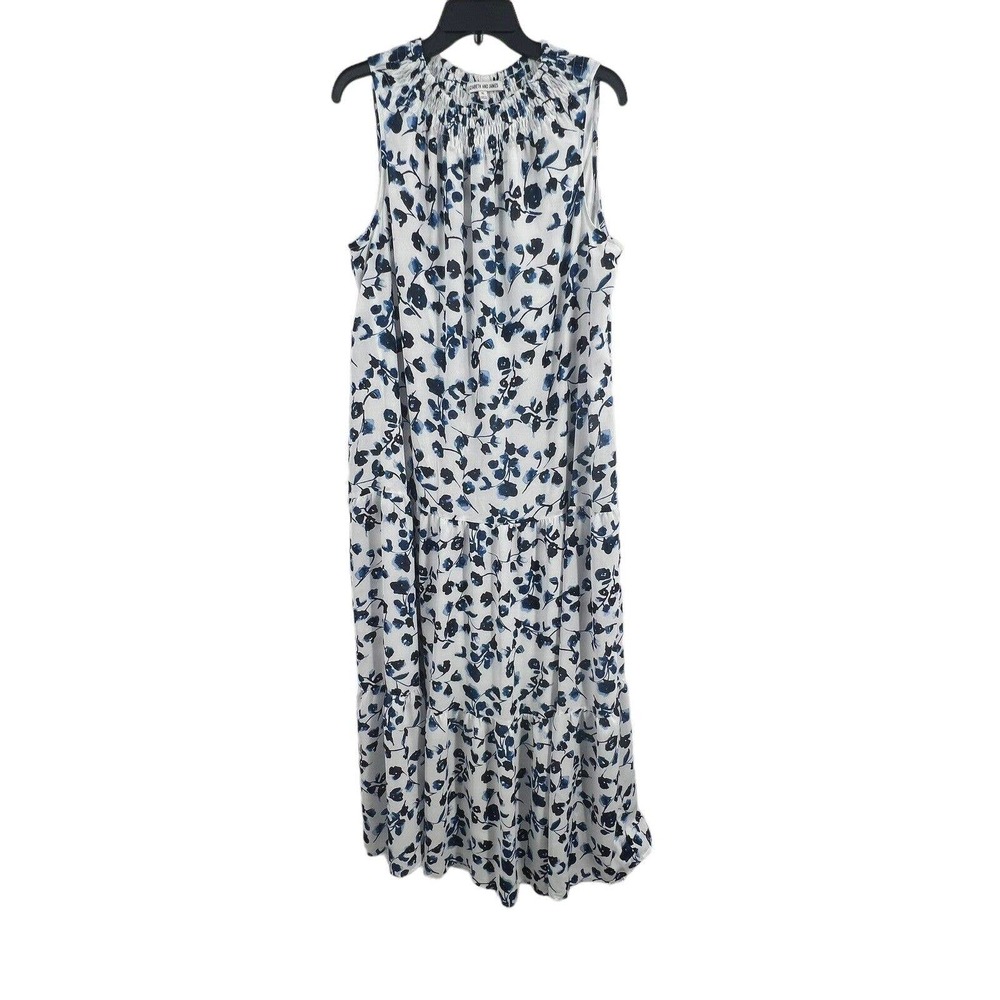 Elizabeth & James‎ Blue Floral Sleeveless Tiered Maxi XL